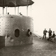 Monitor on the James River, Virginia, 1862. Officers on deck.